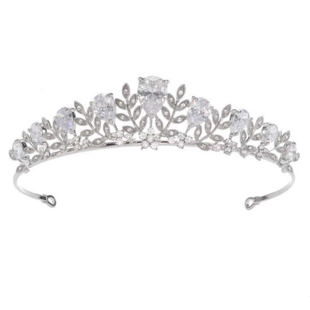 Silver Crystal Tiara Headband Wedding Prom Bdays